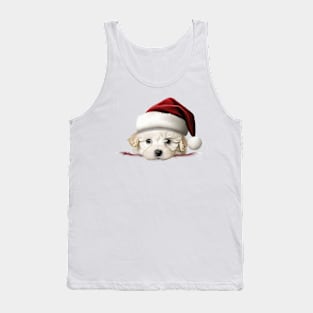 Christmas Peeking Puppy Tank Top